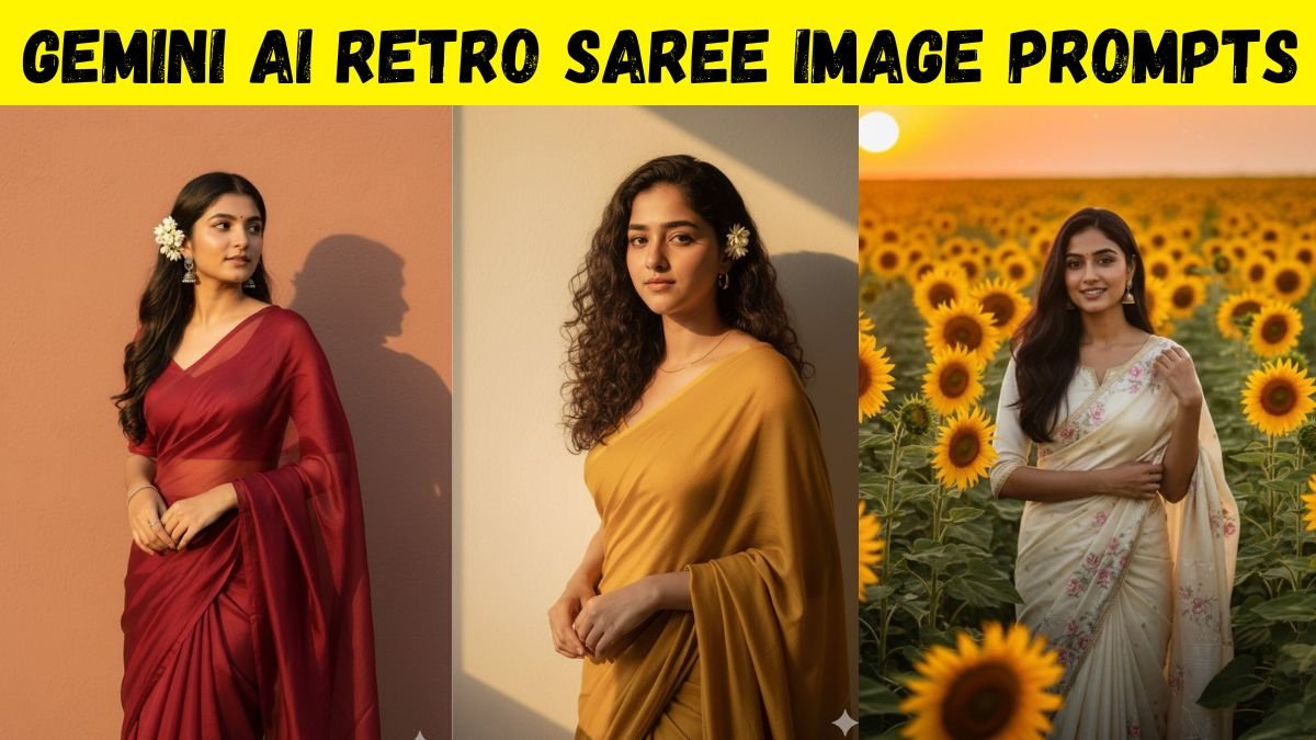 10 Trendy Gemini AI Retro Saree Image Prompts